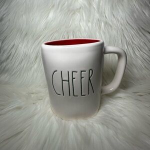 Rae Dunn White Cheer Mug with Red Interior